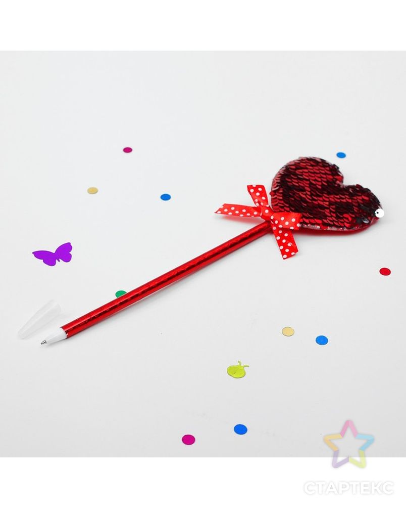 Ручка «Сердечки», с паеткми, цвета МИКС арт. СМЛ-57087-1-СМЛ0003538265 3