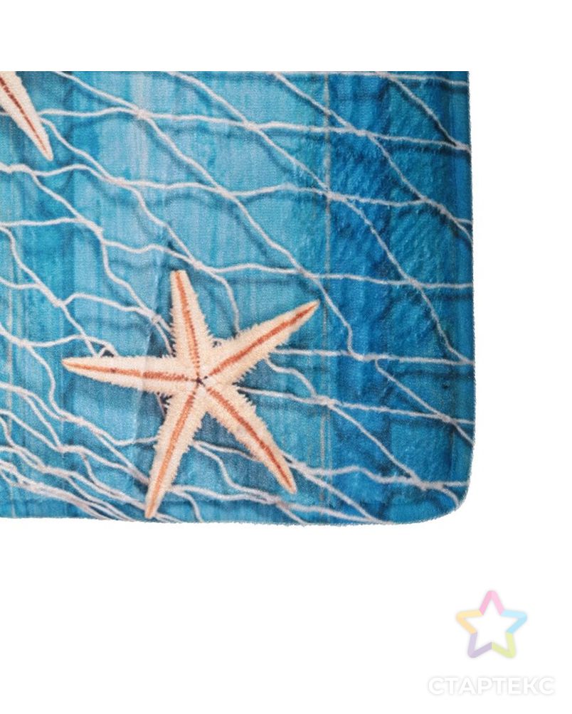 Набор ковриков для ванны и туалета «Морские звёзды», 2 шт: 40×45, 45×75 см арт. СМЛ-30256-1-СМЛ3538660 2