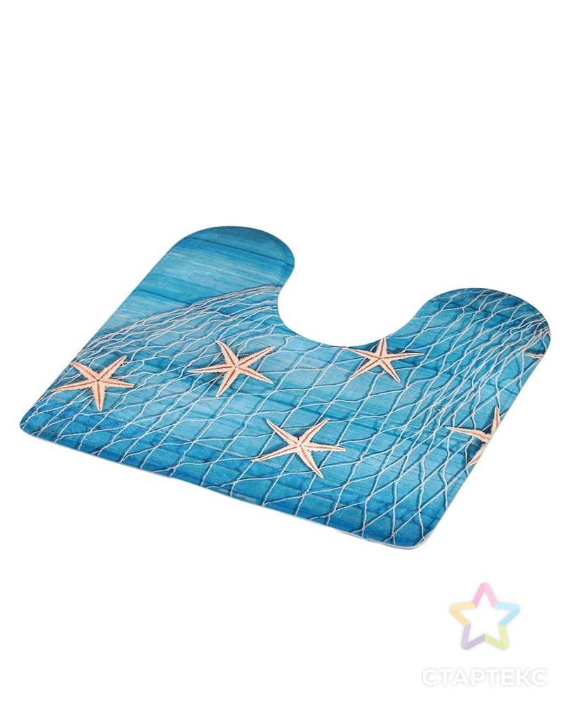 Набор ковриков для ванны и туалета «Морские звёзды», 2 шт: 40×45, 45×75 см арт. СМЛ-30256-1-СМЛ3538660 5