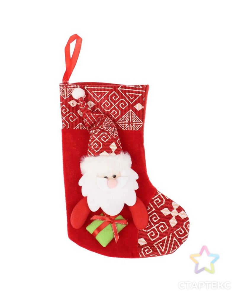 Носок для подарков "Подарочек" 18,5*26 см, снеговик красный арт. СМЛ-59719-1-СМЛ0003544084 1