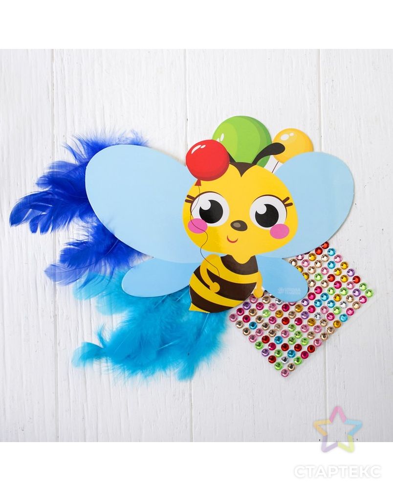 Заказать Аппликация перьями и стразами "Пчелка" арт. СМЛ-11539-1-СМЛ3550272 в Новосибирске
