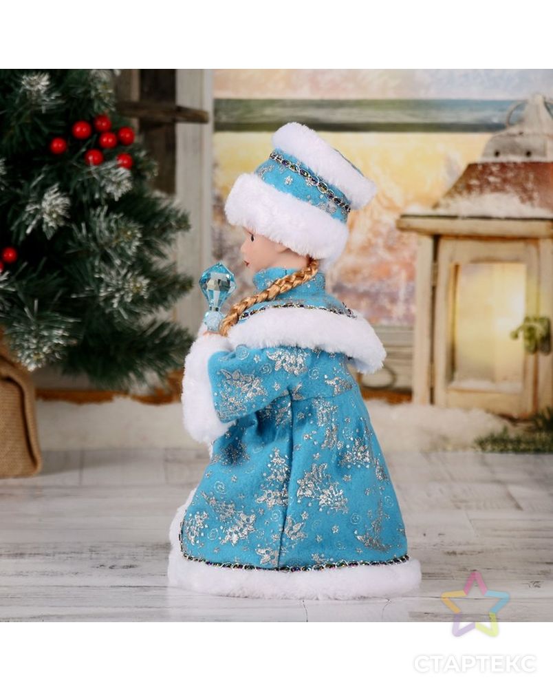 Снегурочка 28 см с кристаллом голубая, двигается, без музыки арт. СМЛ-58275-1-СМЛ0003555346 2
