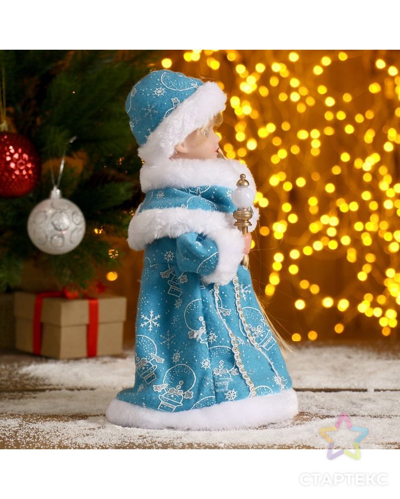 Снегурочка "Голубая шубка" 30 см, с посохом, с подсветкой, двигается арт. СМЛ-60173-1-СМЛ0003555386 4