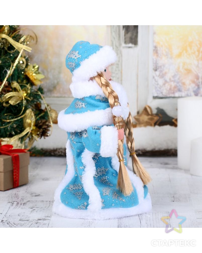 Снегурочка "Голубая шубка"31 см, с посохом, с подсветкой, двигается, без музыки арт. СМЛ-60178-1-СМЛ0003555391 4