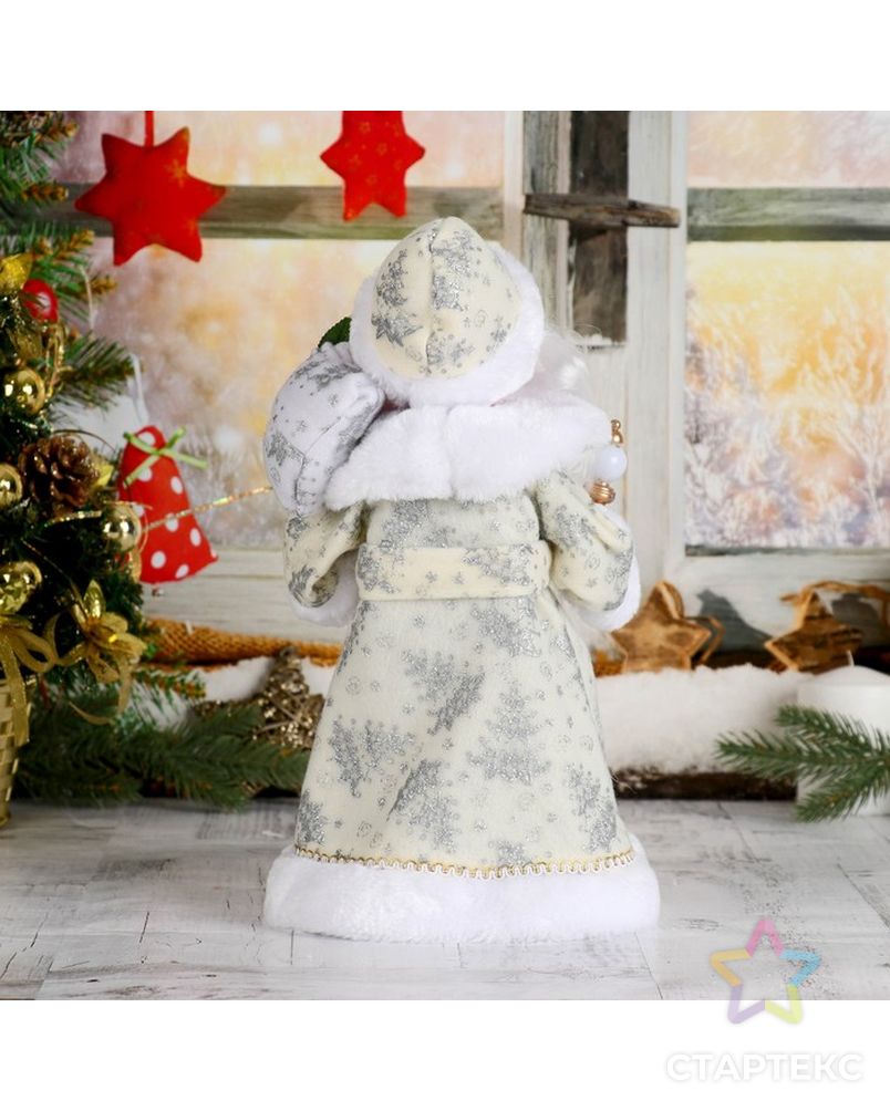 Дед Мороз "В белой шубке с подарками", 30 см, двигается, с подсветкой арт. СМЛ-60183-1-СМЛ0003555401 3