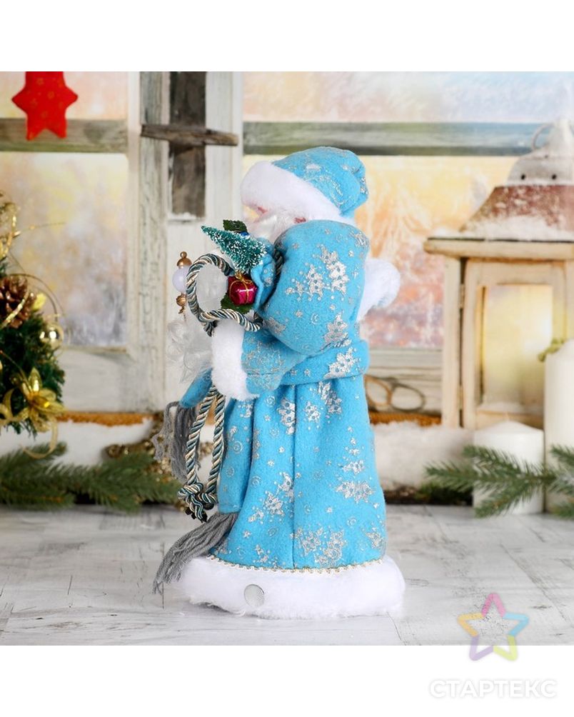 Дед Мороз "В синей шубке с подарками", 30 см, двигается, с подсветкой арт. СМЛ-60185-1-СМЛ0003555403 2