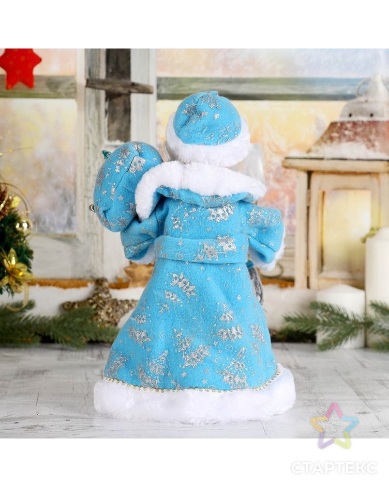 Дед Мороз "В синей шубке с подарками", 30 см, двигается, с подсветкой арт. СМЛ-60185-1-СМЛ0003555403 3