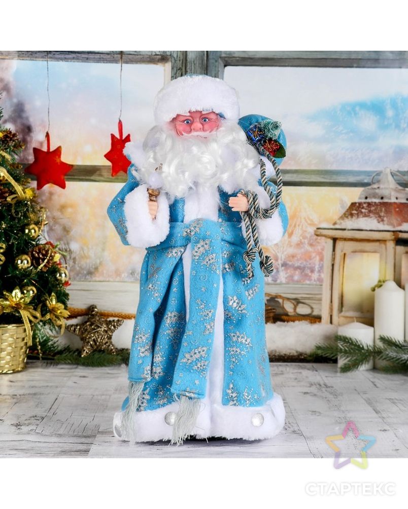 Дед Мороз "В синей шубке с подарками" 43 см арт. СМЛ-60188-1-СМЛ0003555407 1