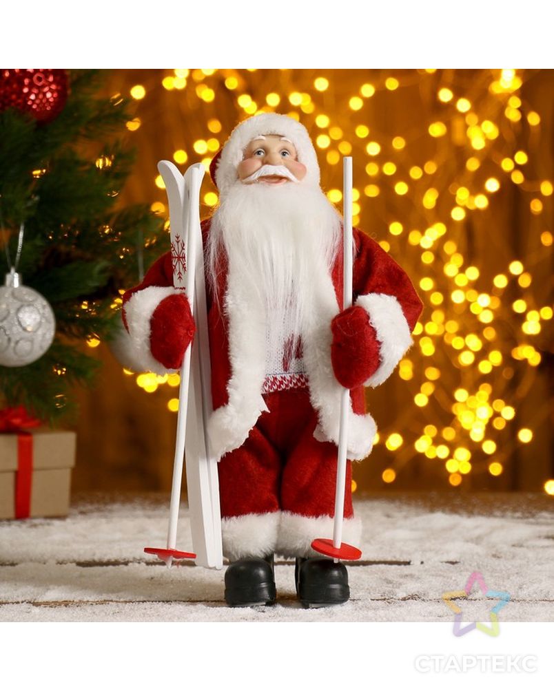 Дед Мороз «В красной шубке: на лыжах», 29 см арт. СМЛ-57460-1-СМЛ0003555413 1