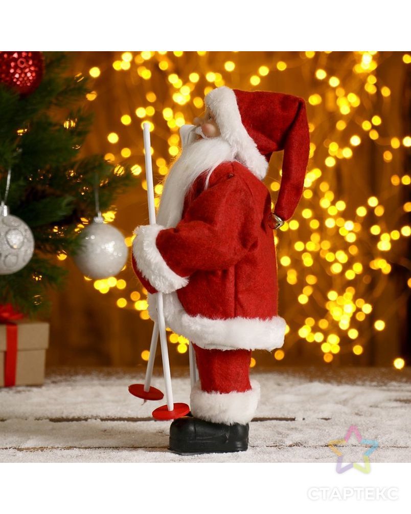 Дед Мороз «В красной шубке: на лыжах», 29 см арт. СМЛ-57460-1-СМЛ0003555413 2