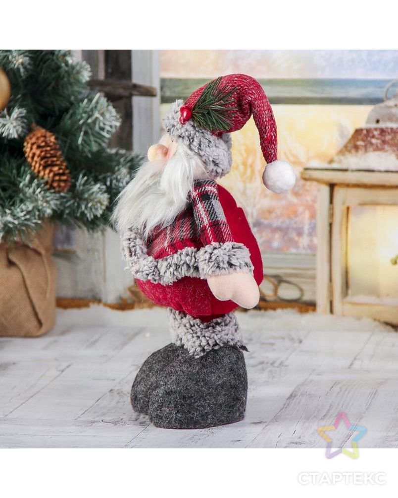 Мягкая игрушка "Дед Мороз в шубке - длинные ножки" стоит 17*56 см арт. СМЛ-59570-1-СМЛ0003563312 4