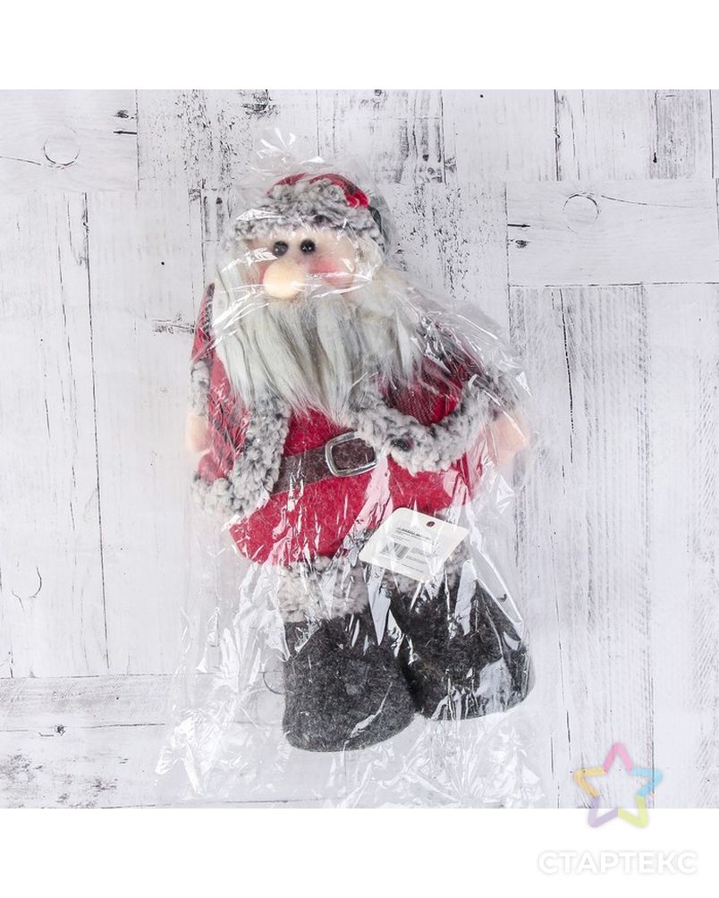 Мягкая игрушка "Дед Мороз в шубке - длинные ножки" стоит 17*56 см арт. СМЛ-59570-1-СМЛ0003563312 5