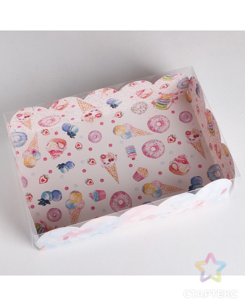 Коробка подарочная с PVC-крышкой «Вкусности», 20 × 30 × 8 см арт. СМЛ-58096-1-СМЛ0003573553 1