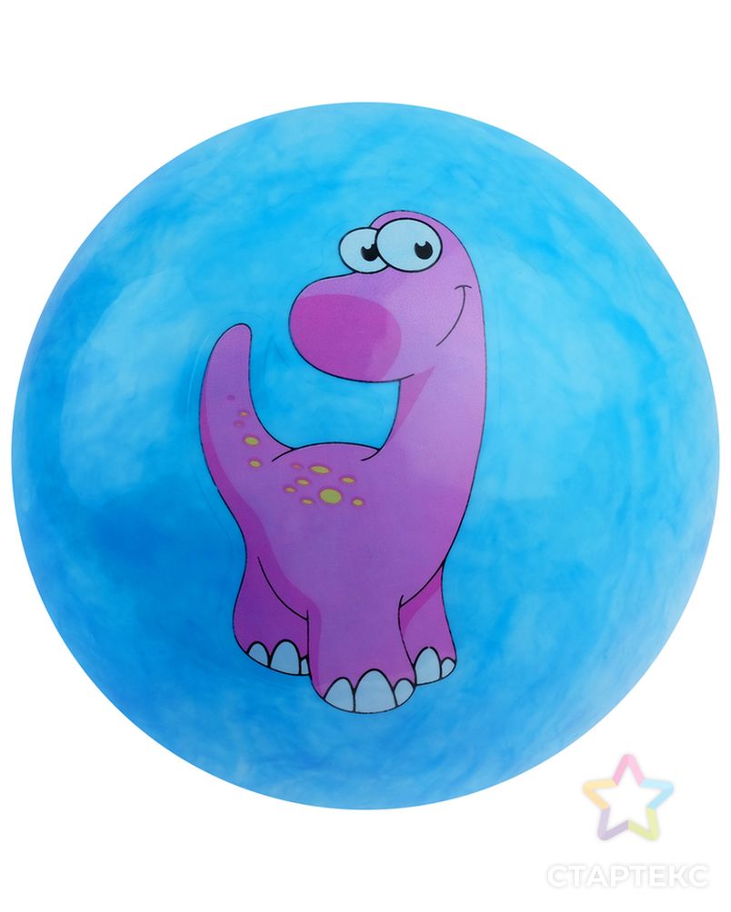 Мяч детский «Динозаврики», d=19 см, 60 г, цвет голубой, рисунок МИКС арт. СМЛ-60081-1-СМЛ0003575054 5