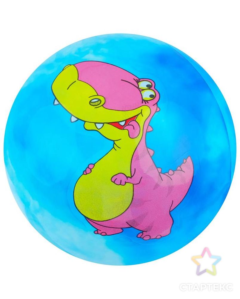 Мяч детский «Динозаврики», d=19 см, 60 г, цвет голубой, рисунок МИКС арт. СМЛ-60081-1-СМЛ0003575054 6