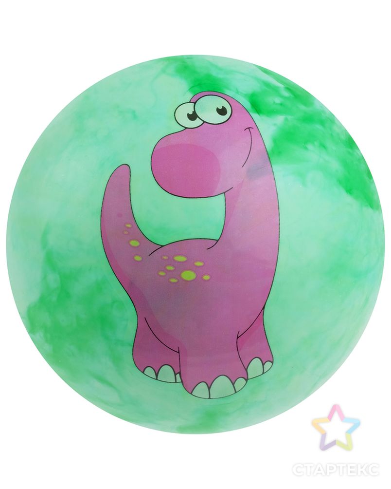 Мяч детский «Динозаврики», d=25 см, 60 г, цвет зелёный, рисунок МИКС арт. СМЛ-60082-1-СМЛ0003575055 3