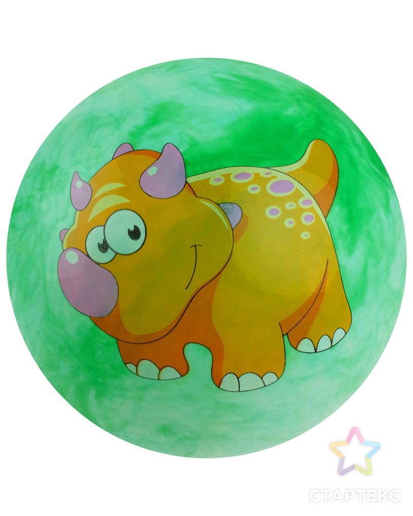 Мяч детский «Динозаврики», d=25 см, 60 г, цвет зелёный, рисунок МИКС арт. СМЛ-60082-1-СМЛ0003575055 5