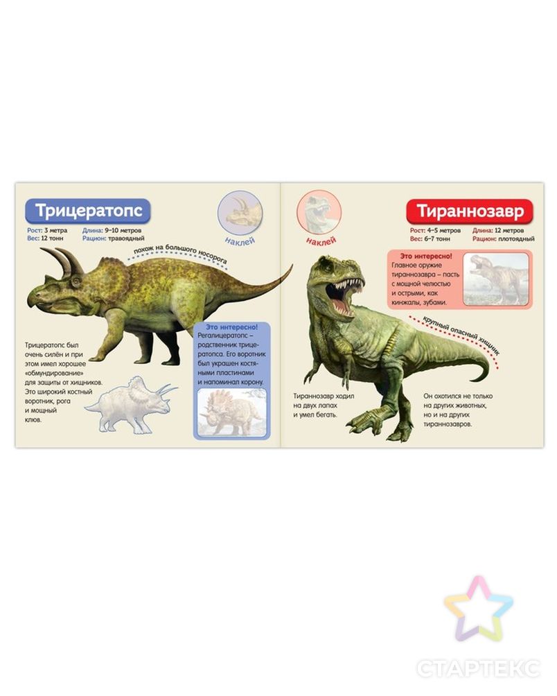 Наклейки «Мир динозавров», 12 стр. арт. СМЛ-192310-1-СМЛ0003576635 2
