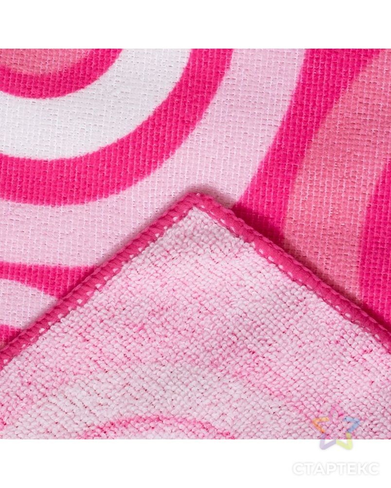 Полотенце пляжное Этель 70*140 см, Розовые круги, микрофибра 250гр/м2 арт. СМЛ-26368-1-СМЛ3577360 3
