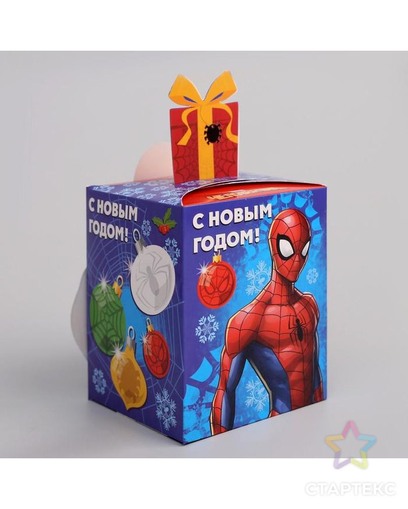 Коробка складная "С Новым годом", Человек-паук, 8 х 10 х 8 см арт. СМЛ-58794-1-СМЛ0003579973 2
