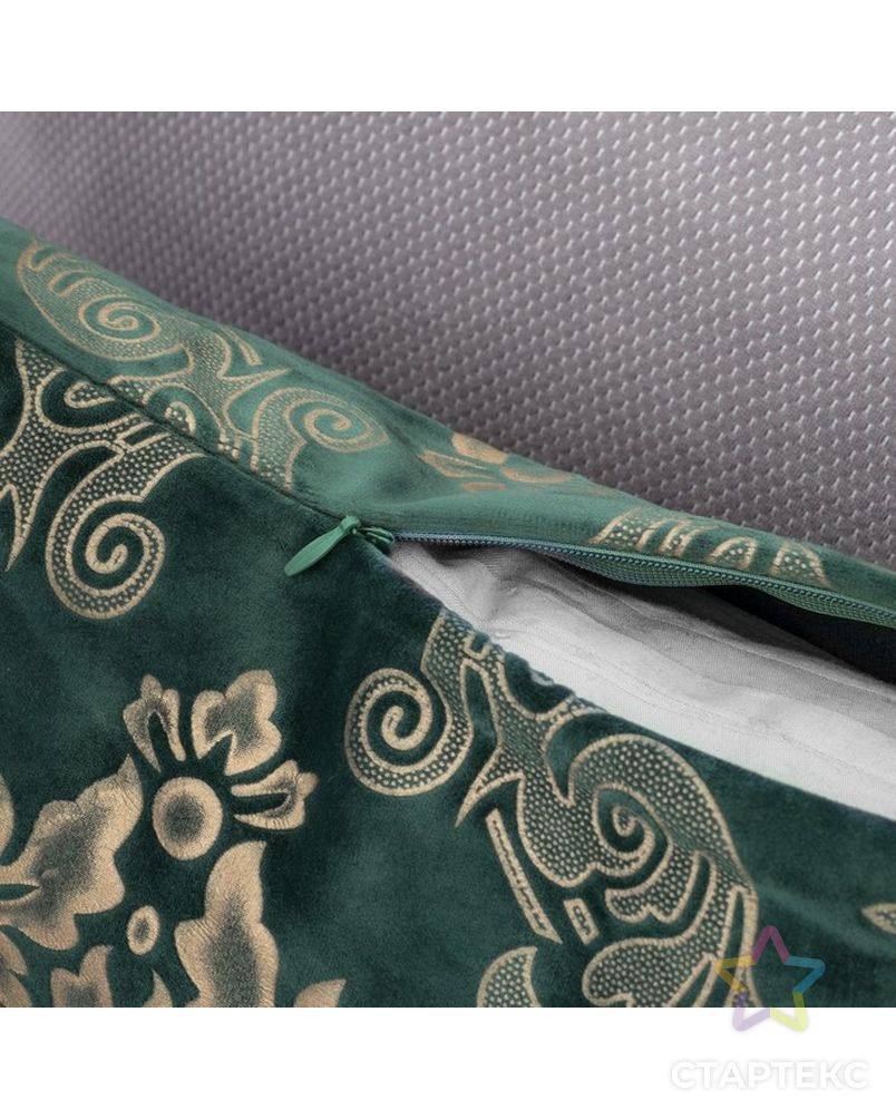 Декоративная наволочка Этель"Версаль"с кисточками 40*40±3 см,цв.зелёный,100% п/э арт. СМЛ-32444-1-СМЛ3586495