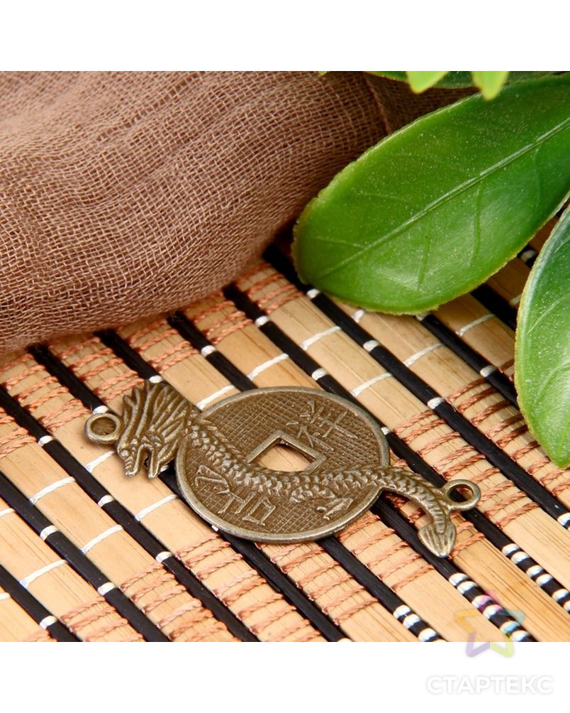 Сувенир металл подвеска "Дракон с китайской монетой" 4х2,3 см арт. СМЛ-12157-1-СМЛ3590052