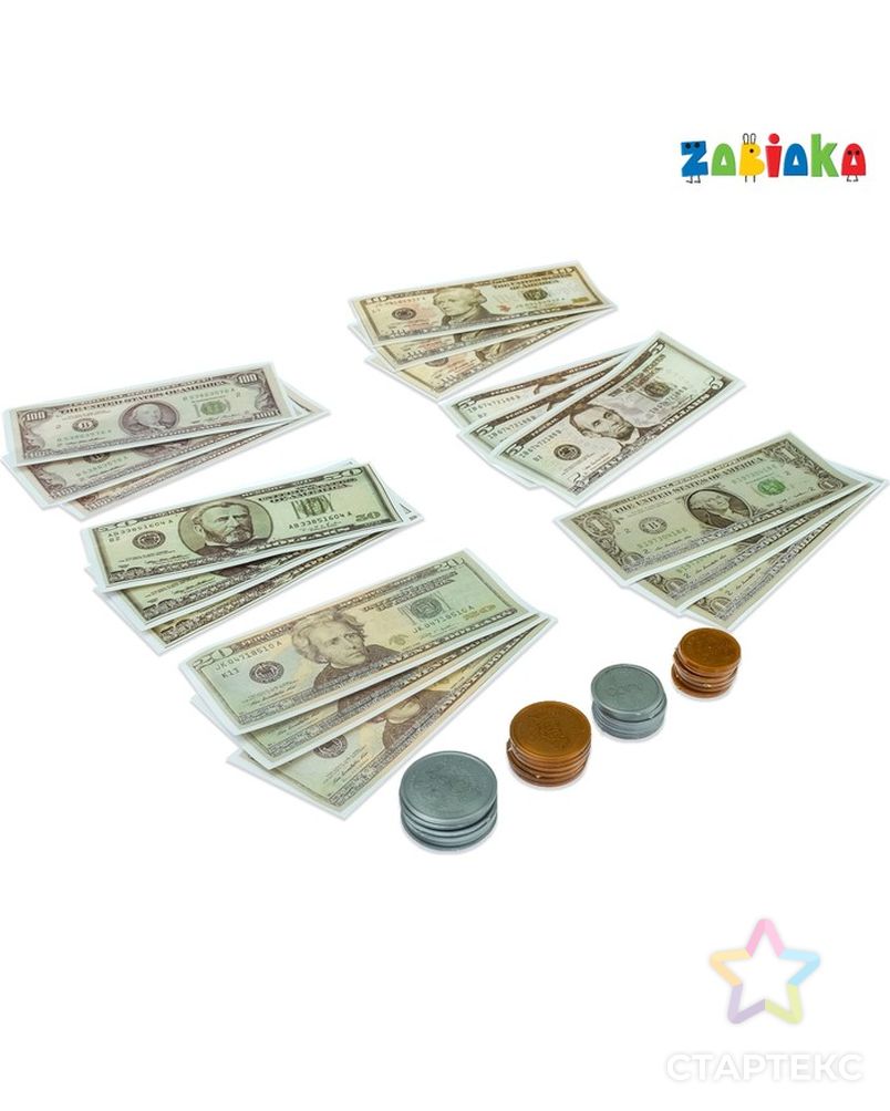 Игровой набор «Мои денежки»: монеты, бумажные деньги (доллары) арт. СМЛ-61460-1-СМЛ0003594555 2