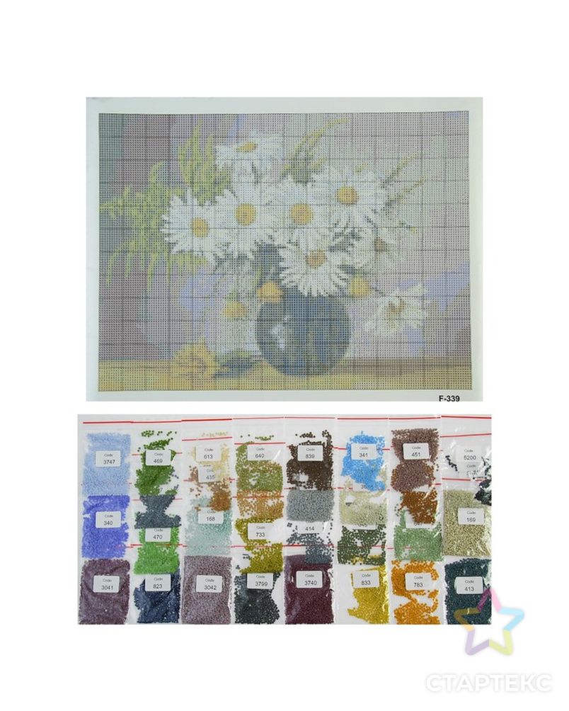 Алмазная мозаика "Ваза с цветами" 40 × 30 см, 31 цвет арт. СМЛ-12327-1-СМЛ3594563 2