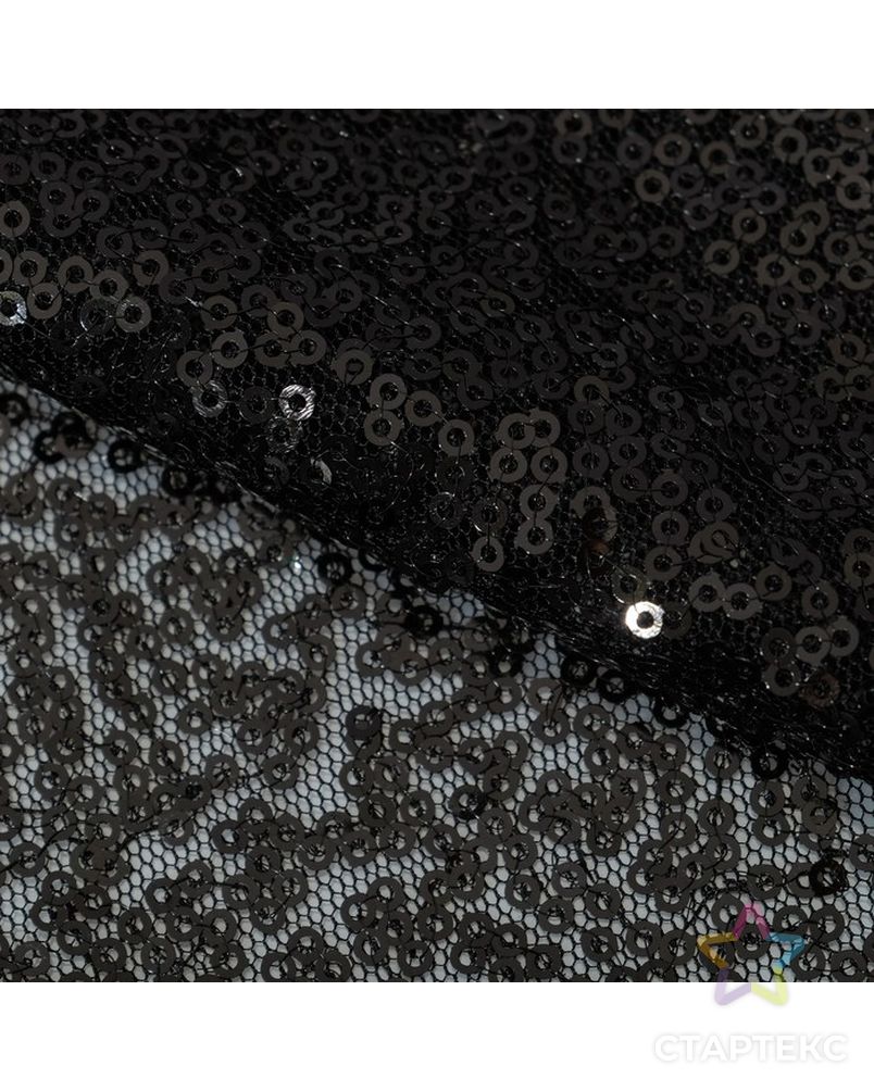 Ткань для пэчворка «Черная» пайетки, 33 × 33 см арт. СМЛ-12440-1-СМЛ3600382 1