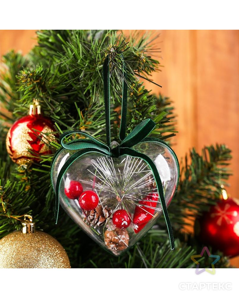 Новогодняя подвеска с природным декором «Зимнее сердце» арт. СМЛ-223396-1-СМЛ0003608251 3