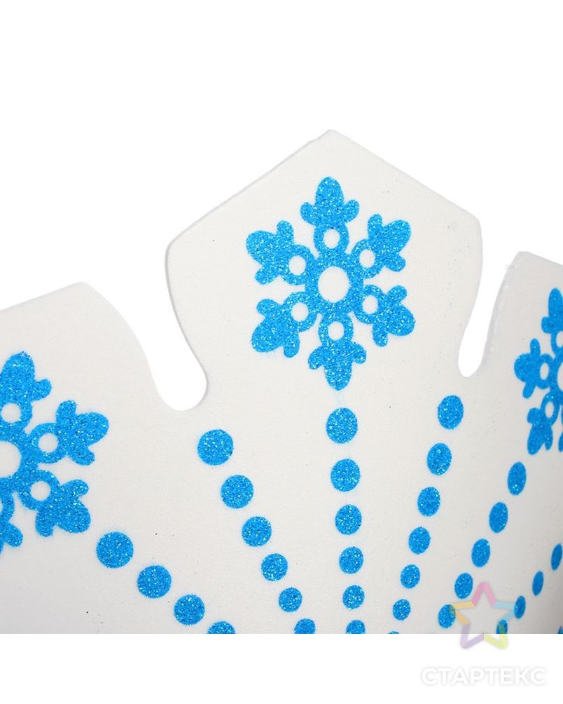 Кокошник "Вьюга" с голубыми снежинками арт. СМЛ-58972-1-СМЛ0003613307 3