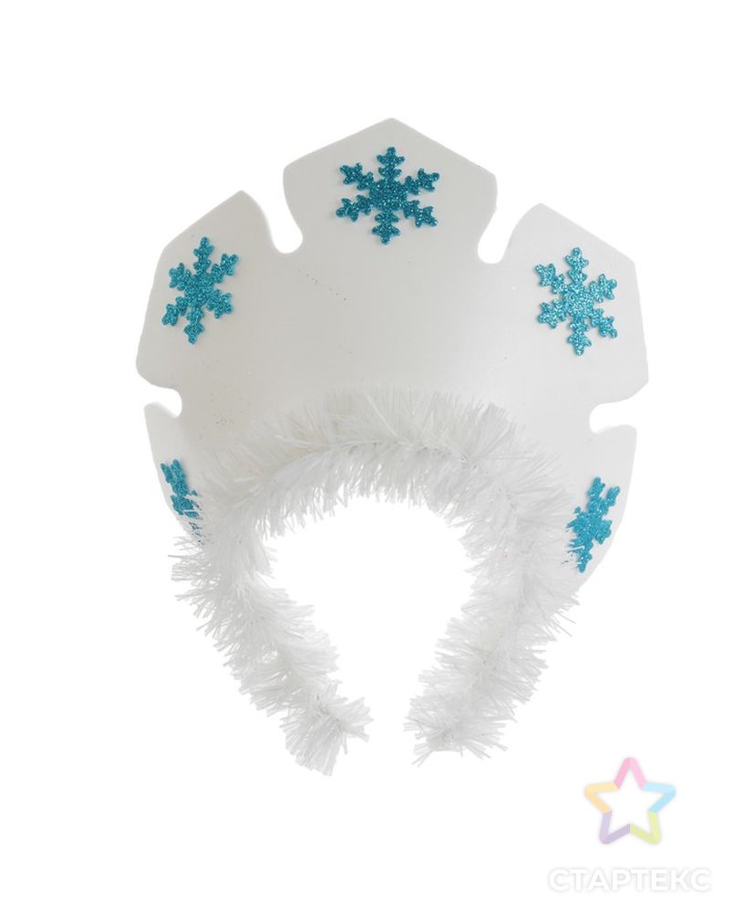 Кокошник "Вьюга" с голубыми снежинками арт. СМЛ-58972-1-СМЛ0003613307 6