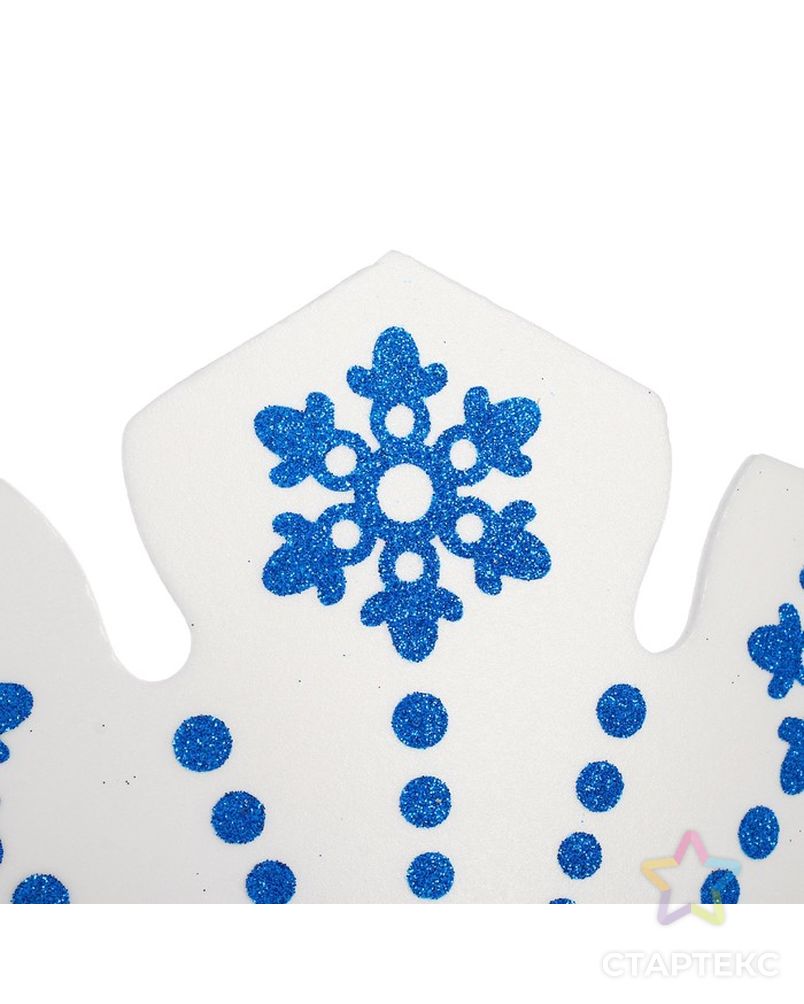 Кокошник "Вьюга" с синими снежинками арт. СМЛ-60909-1-СМЛ0003613308 3