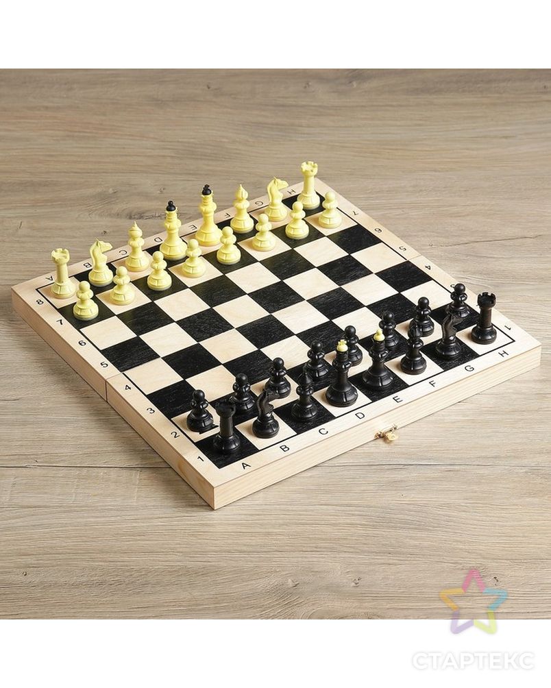 Настольная игра 3 в 1 "Классическая": нарды, шахматы пластик, шашки, (доска дерево 40х40 см) арт. СМЛ-56123-1-СМЛ0003621666 4
