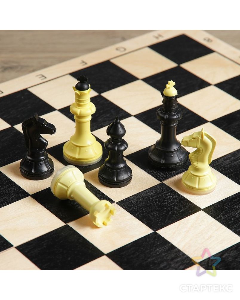 Настольная игра 3 в 1 "Классическая": нарды, шахматы пластик, шашки, (доска дерево 40х40 см) арт. СМЛ-56123-1-СМЛ0003621666 5