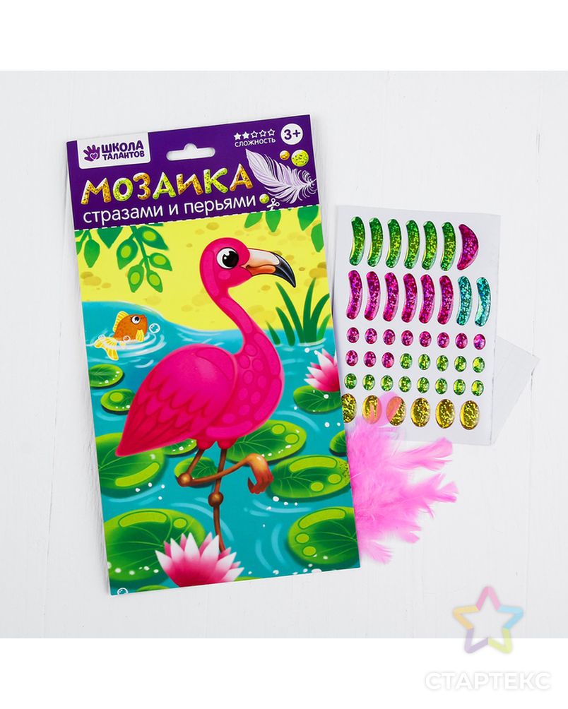 Заказать Мозаика перьями и стразами "Фламинго" арт. СМЛ-12782-1-СМЛ3623487 в Новосибирске