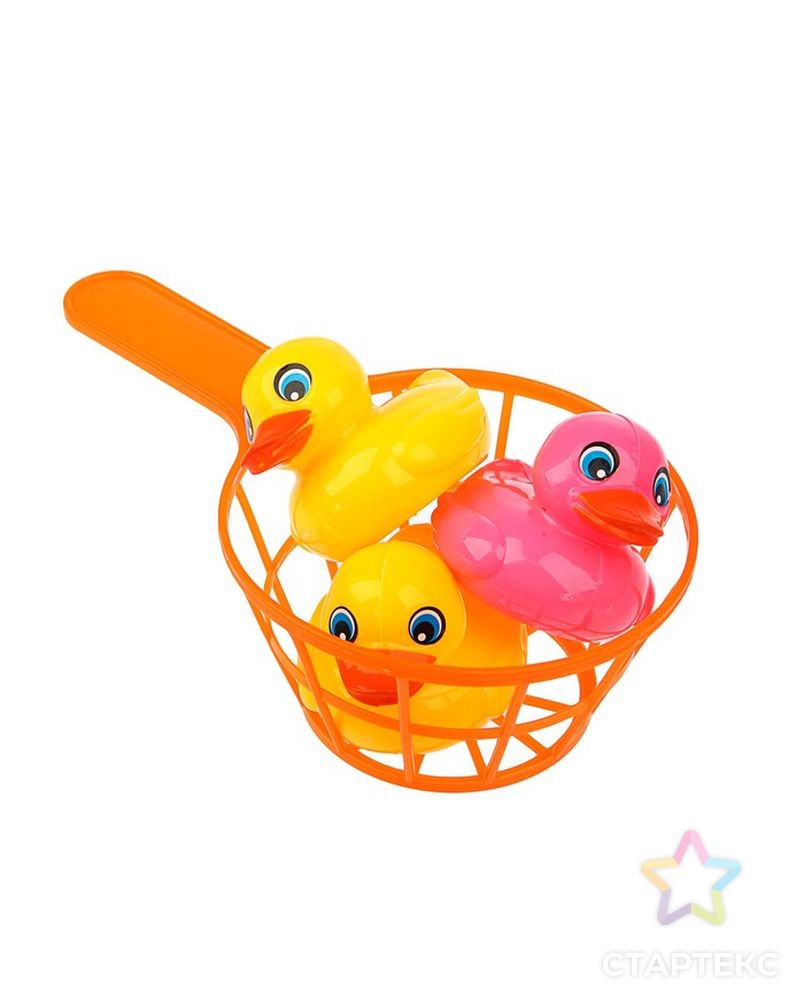 Игрушки для купания «Утёнок + сачок», 7 предметов арт. СМЛ-120936-1-СМЛ0003629867 3