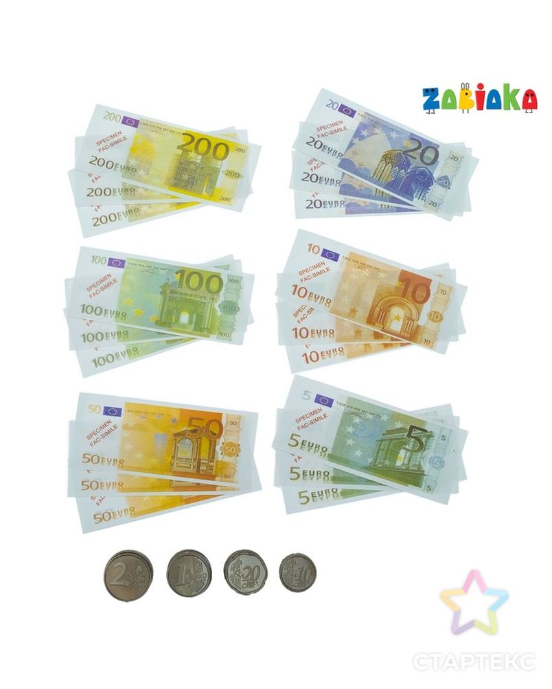 Игровой набор «Мои покупки»: монеты, бумажные деньги (евро) арт. СМЛ-61461-1-СМЛ0003631397 2