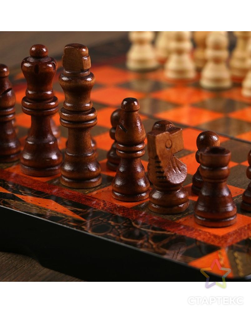 Настольные игры 3 в 1 "Ламиран": шахматы, шашки, нарды, 30х30 см арт. СМЛ-58671-1-СМЛ0003635884 3