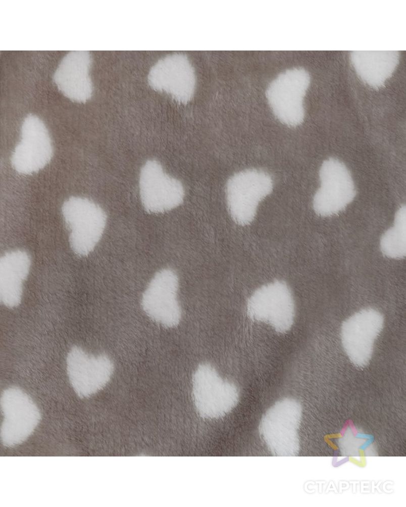 Плед «Сердечки» цвет серый 160×200 см, пл. 230 г/м², 100% п/э арт. СМЛ-22748-1-СМЛ3637706 2
