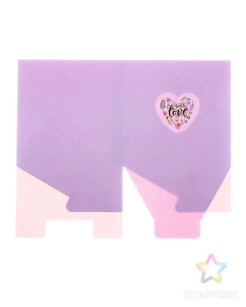 Коробка для цветов с PVC крышкой «С Любовью», 12 × 12 × 12 см арт. СМЛ-108255-1-СМЛ0003639705