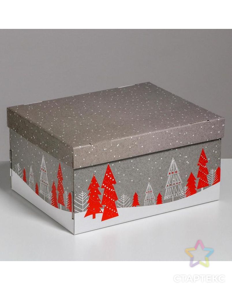 Складная коробка «Новогоднее поздравление», 31,2 х 25,6 х 16,1 см арт. СМЛ-58129-1-СМЛ0003640290 1