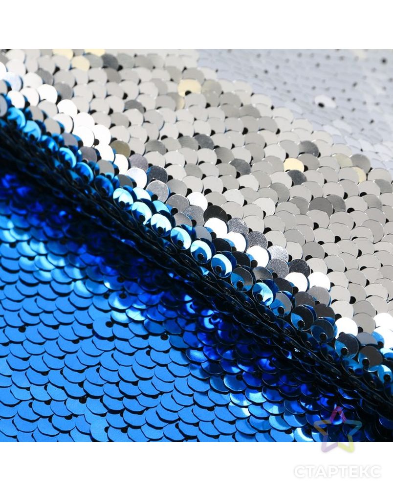 Ткань для пэчворка «Голубая-серебряная», 33 × 33 см арт. СМЛ-13015-1-СМЛ3642648