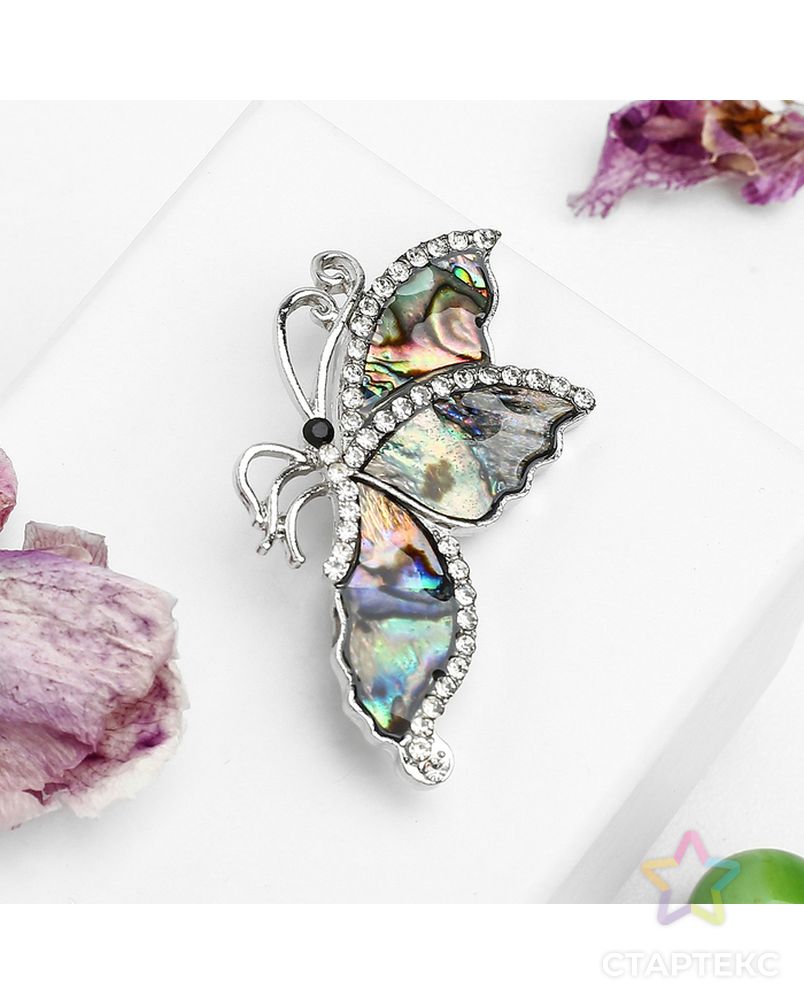 Брошь "Галиотис" бабочка со сложенными крылышками арт. СМЛ-22816-1-СМЛ3649897 1