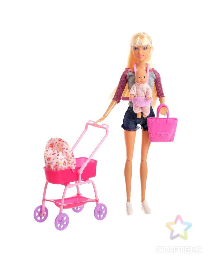 Кукла модель шарнирная «Молодая мама» с пупсом, коляской и аксессуарами, МИКС арт. СМЛ-61519-1-СМЛ0003670925 3
