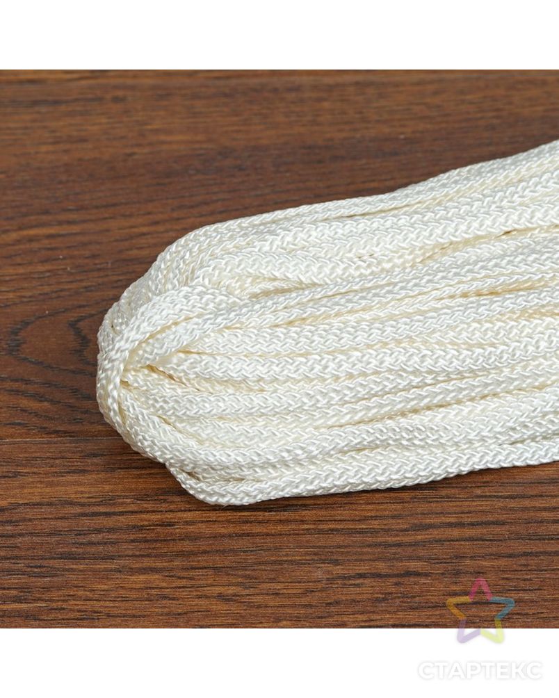 Шнур для плетения, плоский, 5,5 мм, 50 м, цвет белый арт. СМЛ-23244-1-СМЛ3675473 1