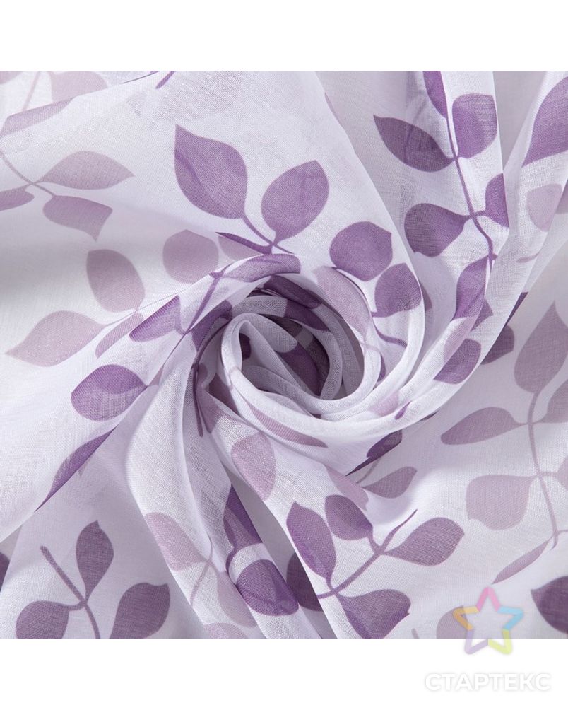 Тюль "Этель" Фиолетовая листва, 140*260 см,  пл.65 г/м2，100% п/э арт. СМЛ-13472-1-СМЛ3680431 3
