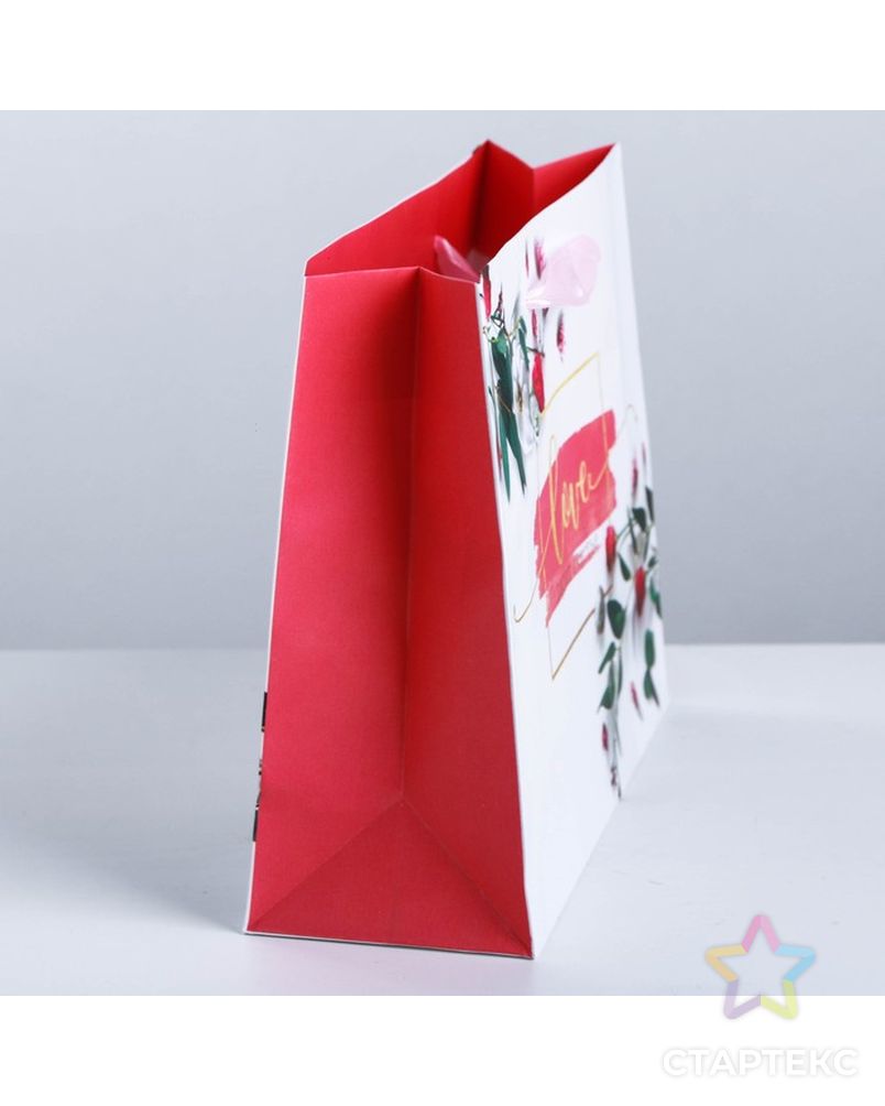Пакет подарочный ламинированный «Любовь дарит тебе счастье», 22 × 17.5 × 8 см арт. СМЛ-126653-1-СМЛ0003680780 2