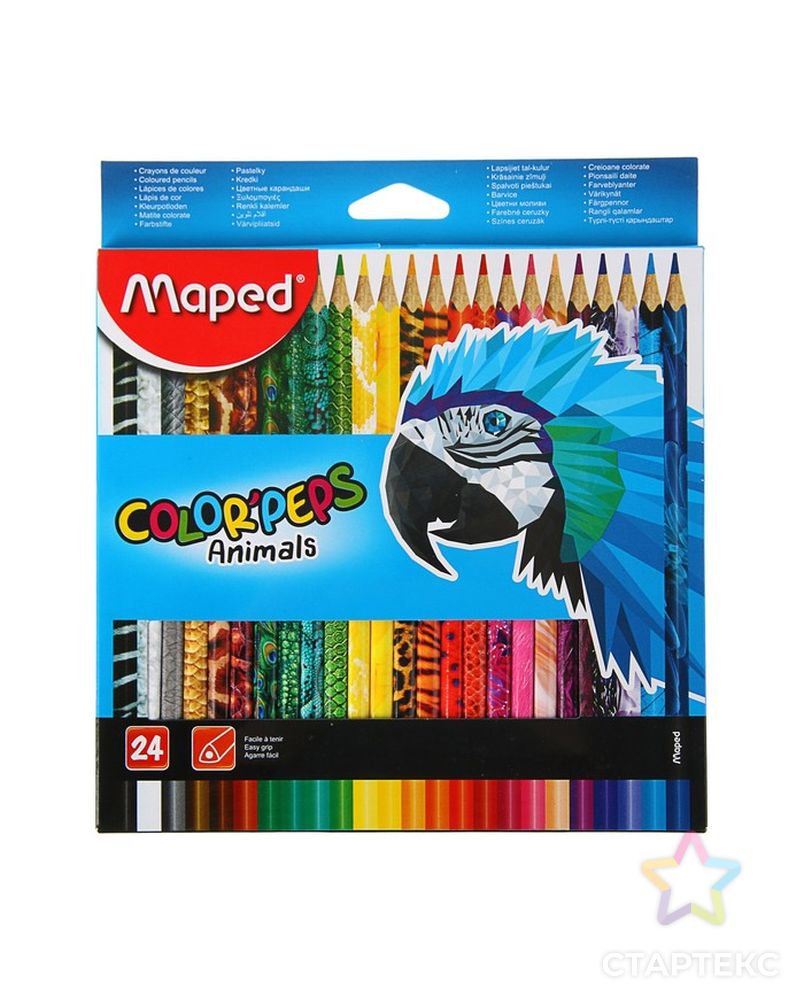 Карандаши трёхгранные 24 цвета, Maped Color Peps Animals арт. СМЛ-174139-1-СМЛ0003681532 1