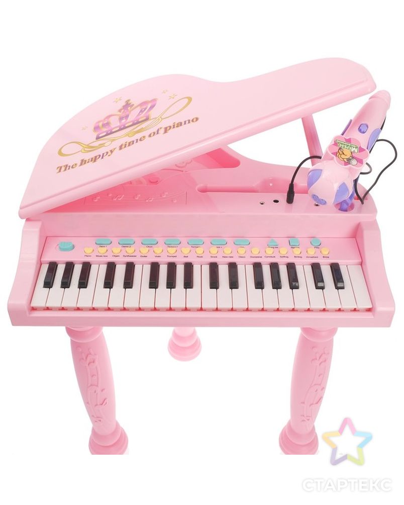 Пианино «Розовая мечта» с микрофоном и стульчиком, световые и звуковые эффекты арт. СМЛ-61128-1-СМЛ0003694076 2
